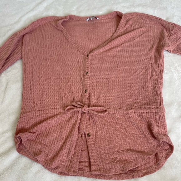 O'Neill Dusty Rose Waffle Button-Down Shirt - Picture 2 of 6